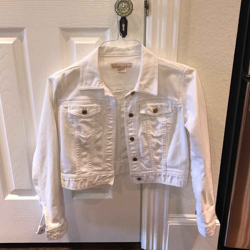 Michael Kors White Jean Crop Jacket
